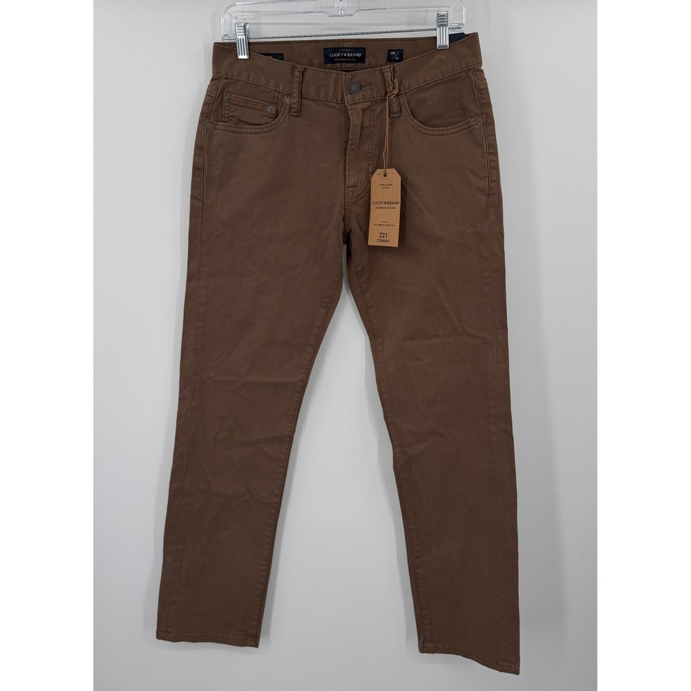 Lucky Brand 221 Straight Leg Pants Brown Mens 28x30 New With Tags